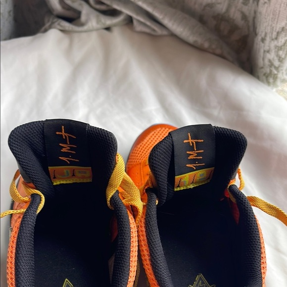 Nike JA 1 Brigit Mandarín and Blue Sneakers with Yellow Accents - Picture 9 of 14